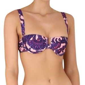 Zimmermann Pink and Purple Paisley Underwire Bikini Top